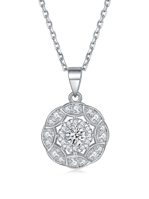 White [April] 925 Sterling Silver Birthstone Minimalist FLower Pendant Necklace